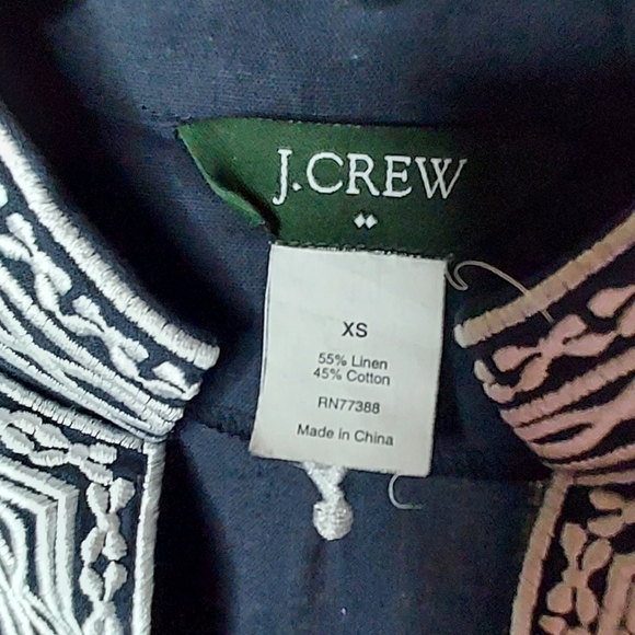 J.Crew tunic top embroidered XS Navy - Picture 7 of 10